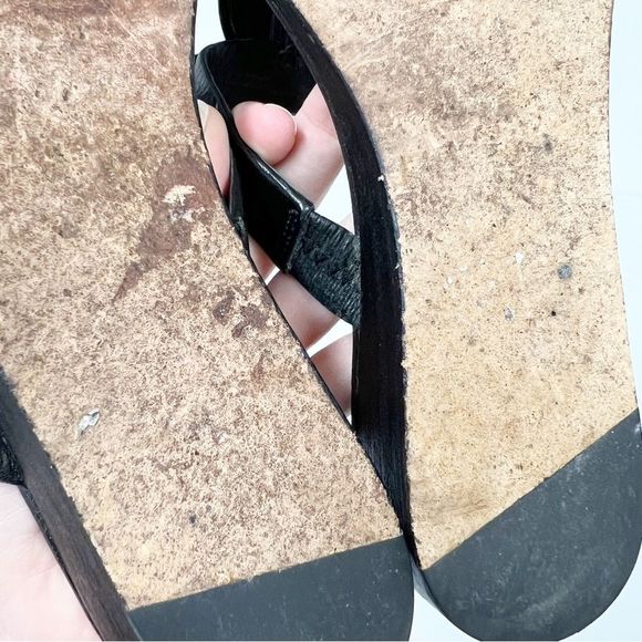 Vera Wang Lavender Leather Sandals 8.5 Black Rhinestone - Picture 9 of 9